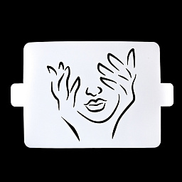 Трафарет «Контур лица с руками», 20*15 см