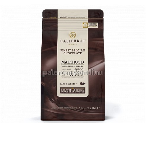 Темный шоколад "Callebaut" без сахара (с подсластителем), 54% какао, упак.1кг