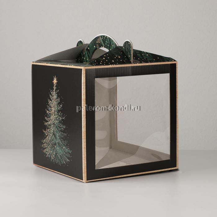 Коробка кондитерская с окном "Новогодняя посылка", 20х20х20см